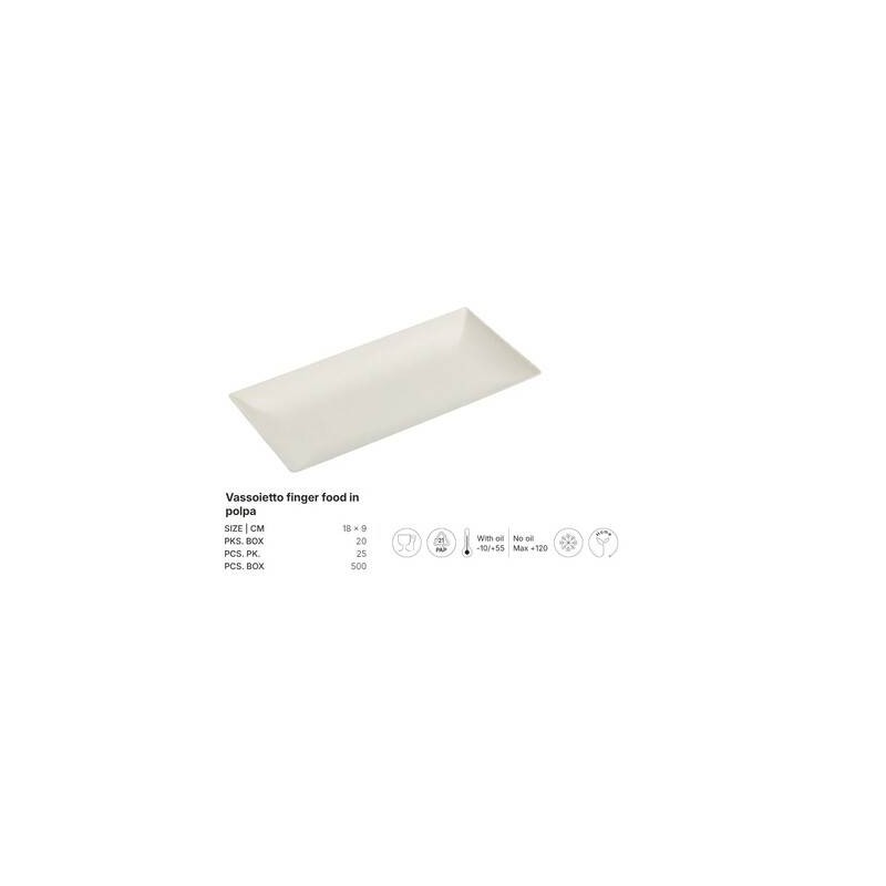 VASSOIO RETTANGOLARE 18x9cm IN POLPA 25pz