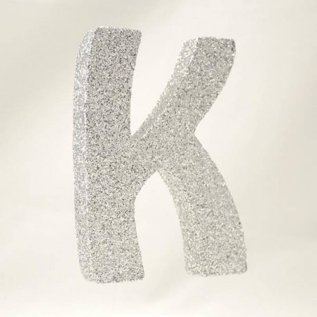 LETTERA POLISTIROLO GLITTER ARGENTO mm120x90 K