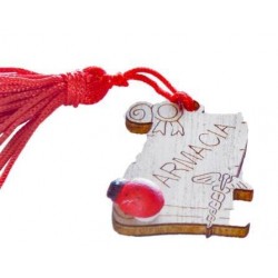 APPLICAZIONE MAGNETE PERGAMENA LEGNO C/NAPPA 'LAUREA FARMACIA' 3,5cm 24pz
