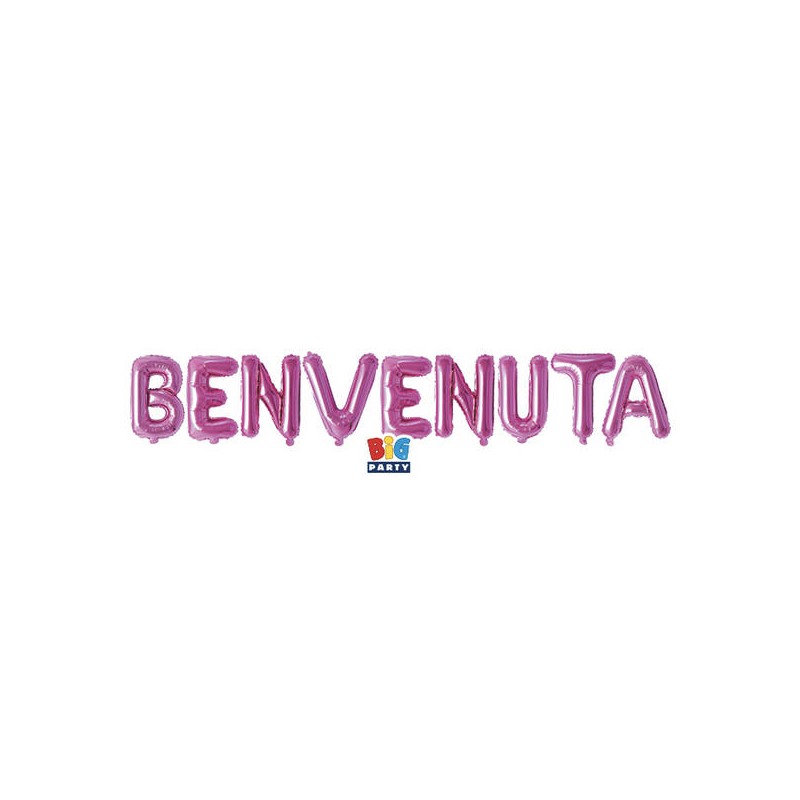 KIT SCRITTA MYLAR BENVENUTA FUCSIA 300x40cm