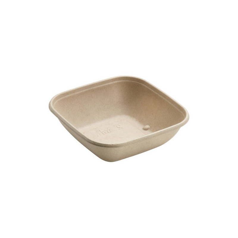 INSALATIERA POLPA QUADRATA 1000ml 17x17x6cm BIO COMPOSTABILE 50pz