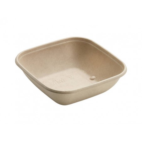 INSALATIERA POLPA QUADRATA 1000ml 17x17x6cm BIO COMPOSTABILE 50pz