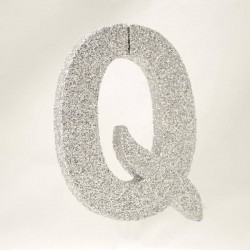 LETTERA POLISTIROLO GLITTER ARGENTO mm120x90 Q