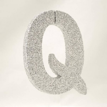 LETTERA POLISTIROLO GLITTER ARGENTO mm120x90 Q