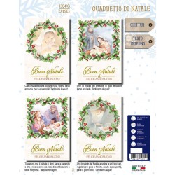 BIGLIETTO AUGURI NATALE 1364/G QUADRETTO NATALE