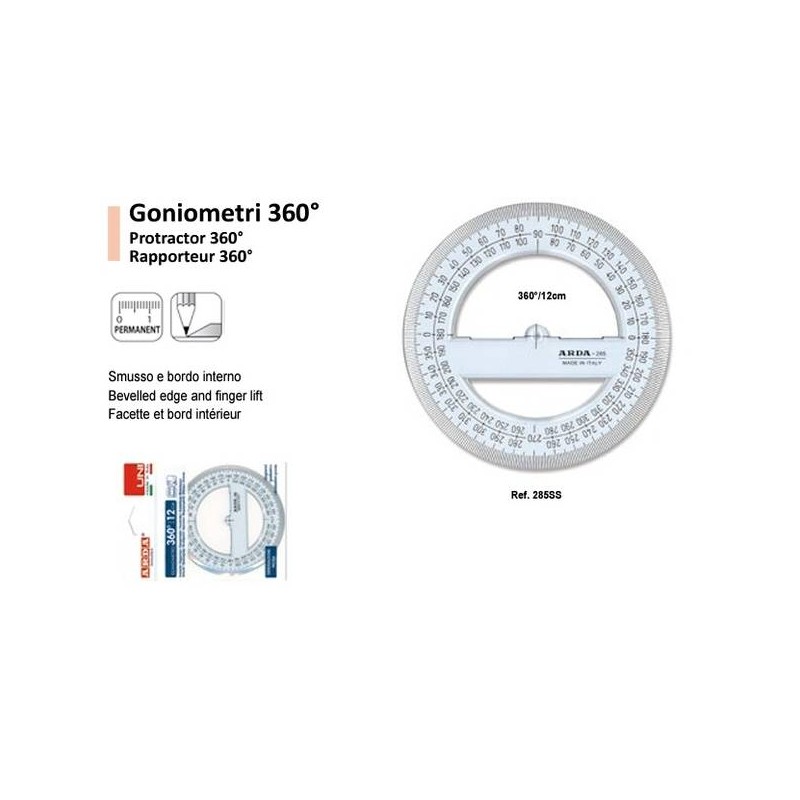 GONIOMETRO 360° 12cm UNI ARDA