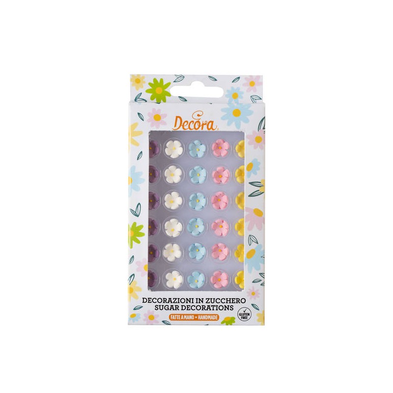 FIORELLINI DI ZUCCHERO PICCOLI ø1cm ASSORTITI 30pz