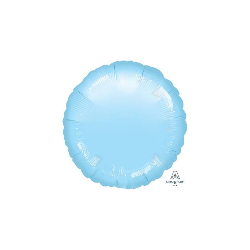 PALLONE MYLAR TONDO 45cm AZZURRO PASTELLO PERLATO