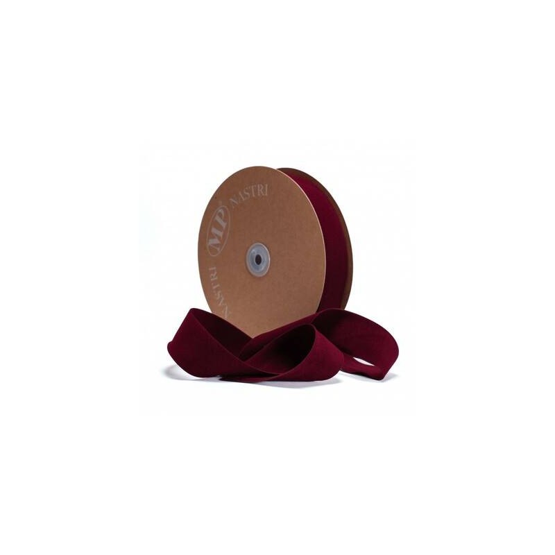 NASTRO DOUBLE VELVET mm40x30mt BORDEAUX