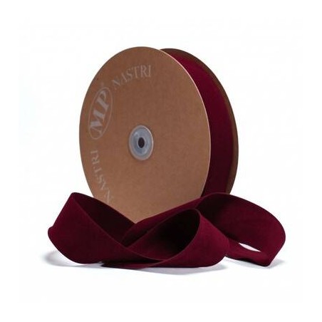 NASTRO DOUBLE VELVET mm40x30mt BORDEAUX
