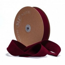 NASTRO DOUBLE VELVET mm15x30mt BORDEAUX