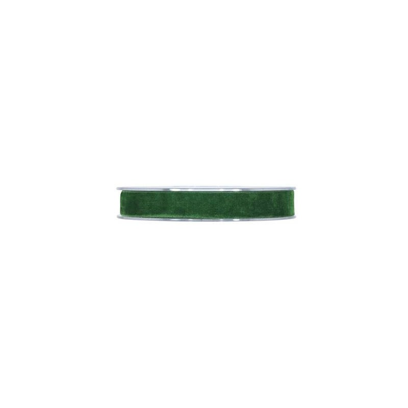 NASTRO DOUBLE VELVET mm15x7mt VERDE SCURO
