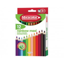 PASTELLI RAINBOW MAXI P.GROSSA 12pz FIBRACOLOR