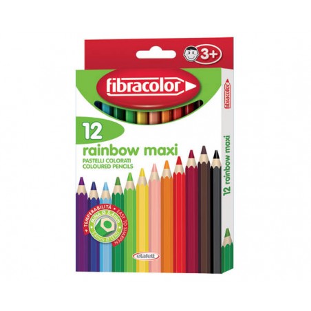 PASTELLI RAINBOW MAXI P.GROSSA 12pz FIBRACOLOR