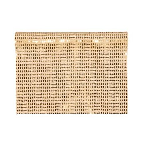 RUNNER VELVET GOLDEN RHOMBUS cm28x2,5mt ORO