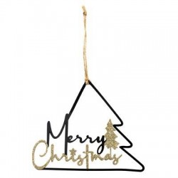 APPENDINO IN METALLO NERO C/SCRITTA MERRY CHRISTMAS 20x16cm