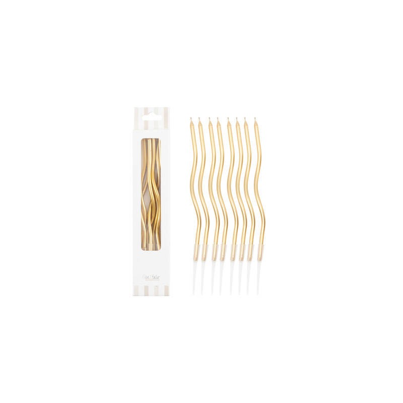 CANDELINE STELO CURLY 12,5cm ORO 8pz