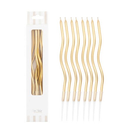 CANDELINE STELO CURLY 12,5cm ORO 8pz
