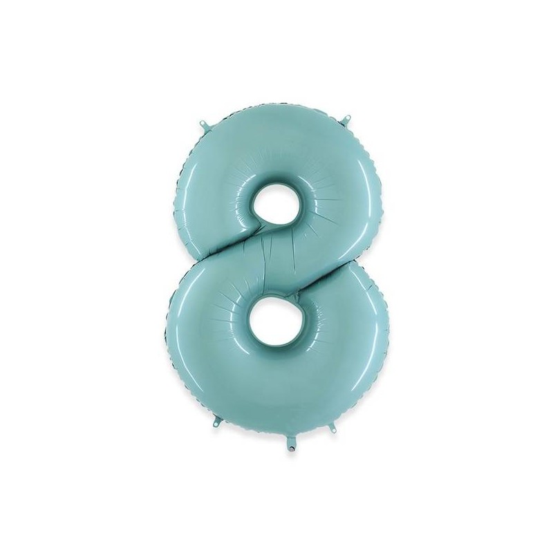 PALLONE NUMERO 8 MYLAR 102cm 40 CELESTE