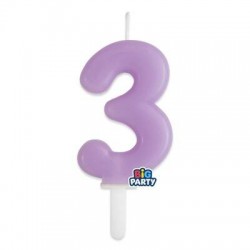 CANDELINA NUMERO 3 TINY PLUMP LILLA 7cm