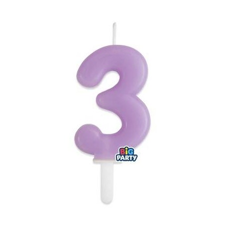 CANDELINA NUMERO 3 TINY PLUMP LILLA 7cm