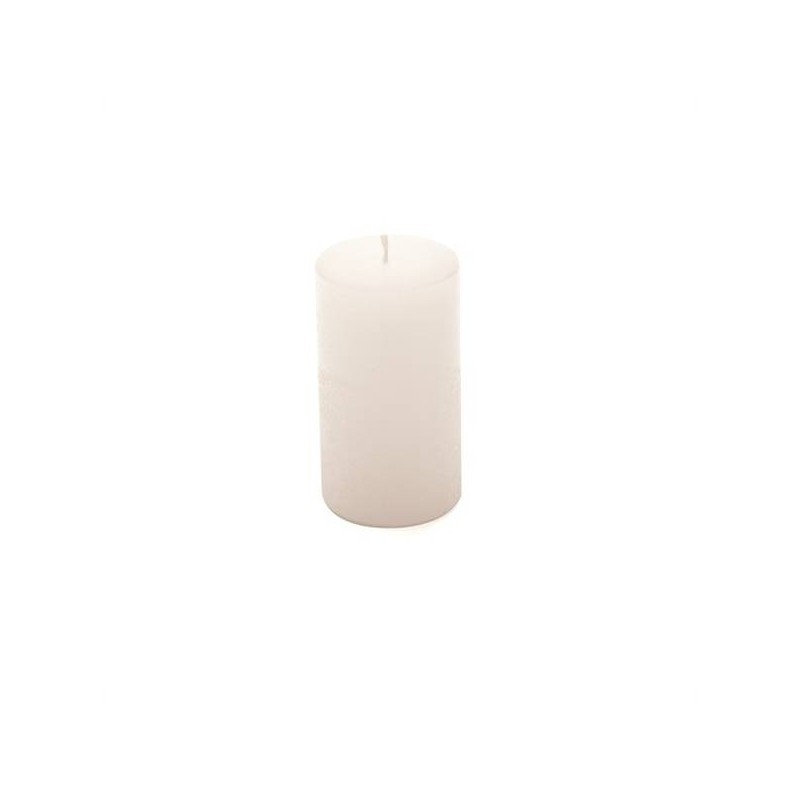 MOCCOLO TONDO CERA BIANCO 6x10cm RUSTICO