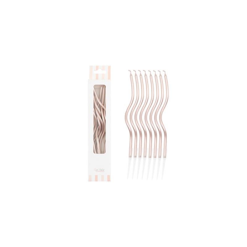 CANDELINE STELO CURLY 12,5cm ROSE GOLD 8pz