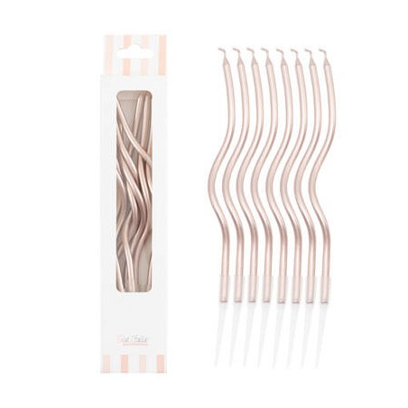 CANDELINE STELO CURLY 12,5cm ROSE GOLD 8pz