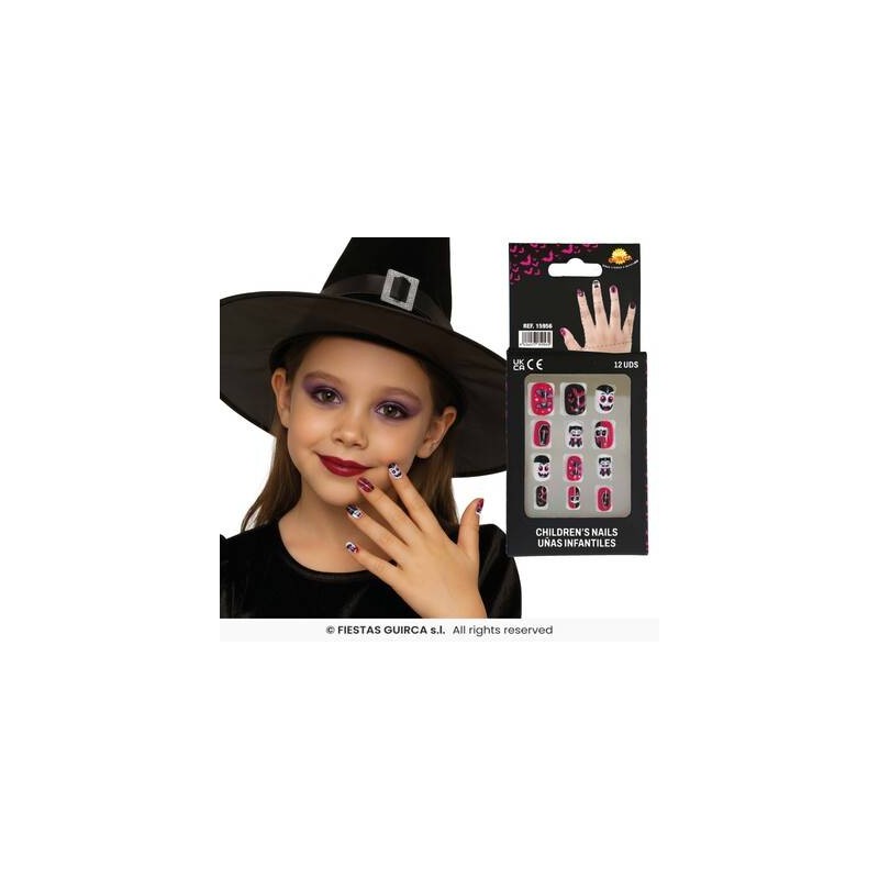 UNGHIE ADESIVE BAMBINA HALLOWEEN VAMPIRI 12pz