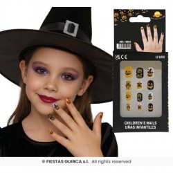 UNGHIE ADESIVE BAMBINA HALLOWEEN C/ZUCCHE 12pz