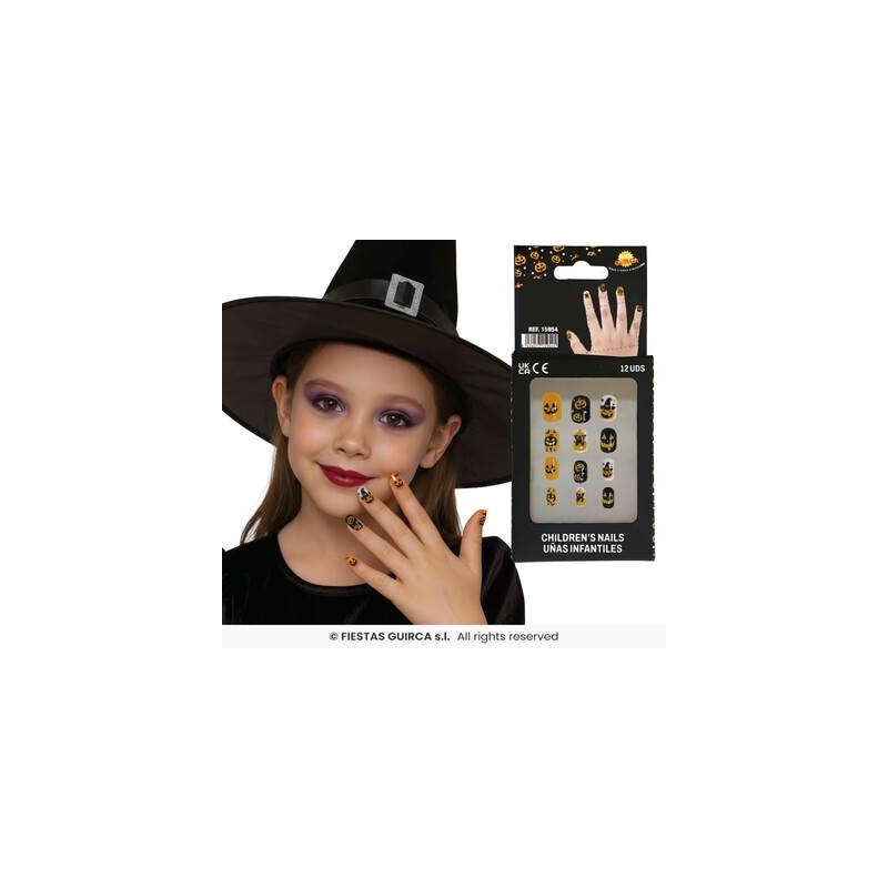 UNGHIE ADESIVE BAMBINA HALLOWEEN C/ZUCCHE 12pz