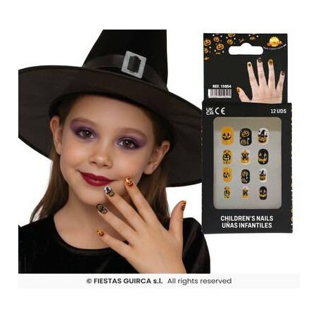 UNGHIE ADESIVE BAMBINA HALLOWEEN C/ZUCCHE 12pz