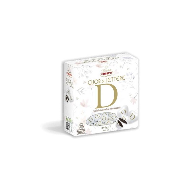 CONFETTI CUOR DI LETTERE D CIOCCOLATO FONDENTE 250gr