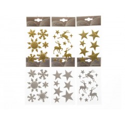 STICKER ADESIVI ASS.TI RENNE/FIOCCO/STELLE GLITTER...