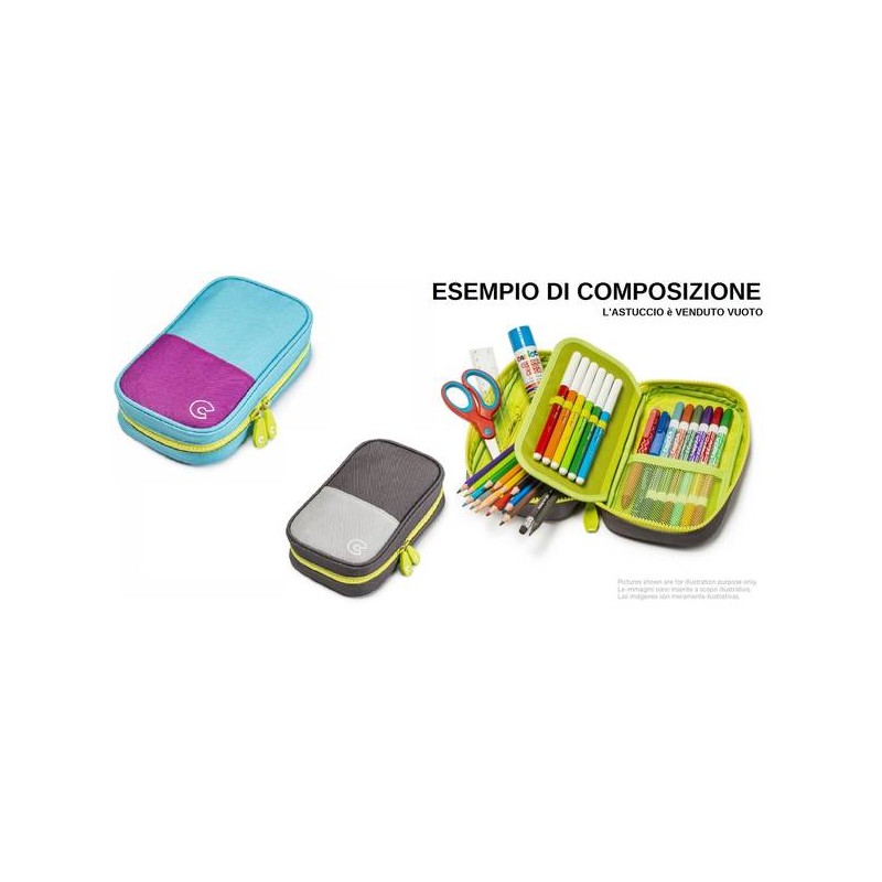 CARIOCA ASTUCCIO PENCIL CASE ROOMY POUCH ASS.TO