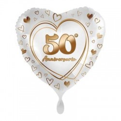 PALLONE MYLAR CUORE 18  50° ANNIVERSARIO