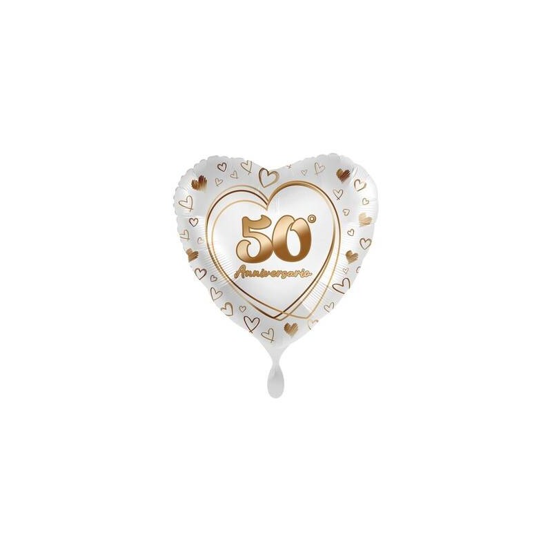 PALLONE MYLAR CUORE 18  50° ANNIVERSARIO