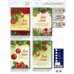 BIGLIETTO AUGURI NATALE 1475/G XMAS ORNAMENTS
