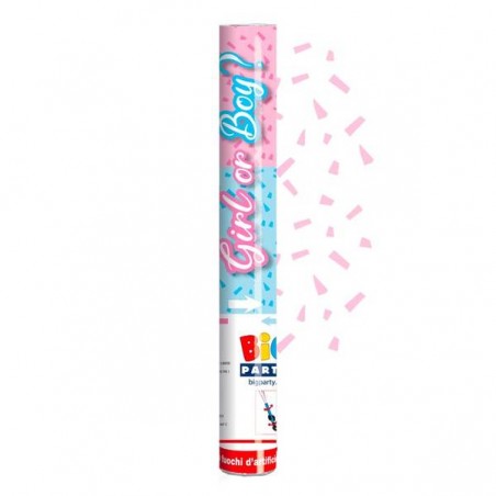 CANNONE SPARA CORIANDOLI BABY GIRL-BOY ''ROSA'' 30cm