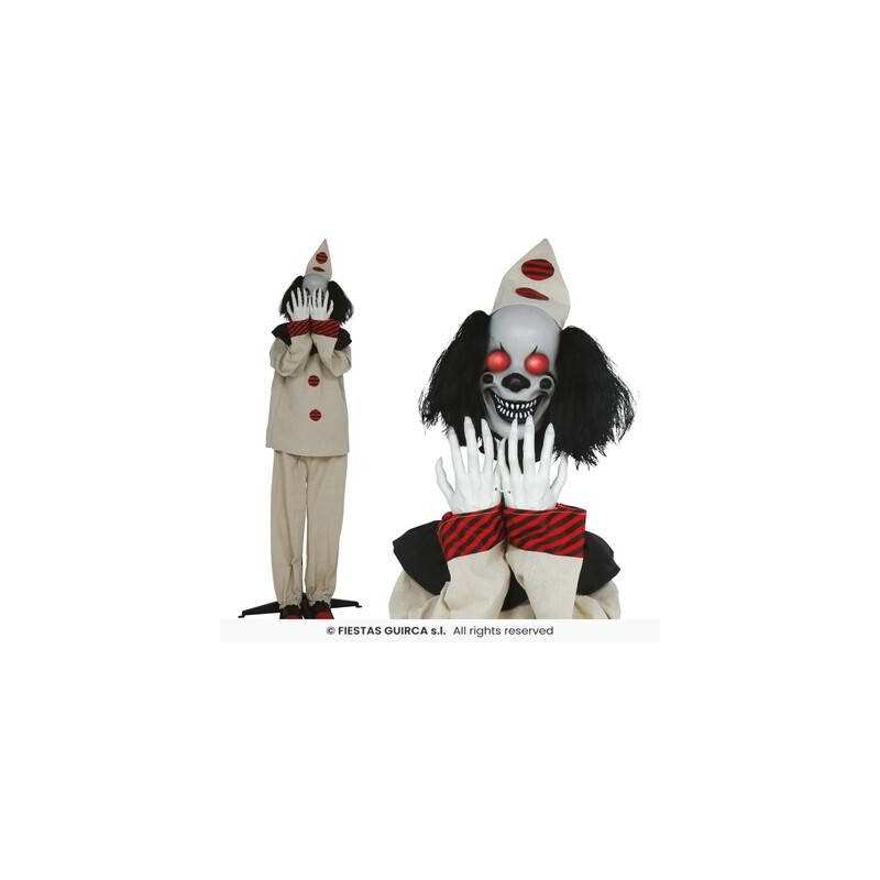 CLOWN SPAVENTOSO CON BASE LUCE SUONO E MOVIMENTO 185cm