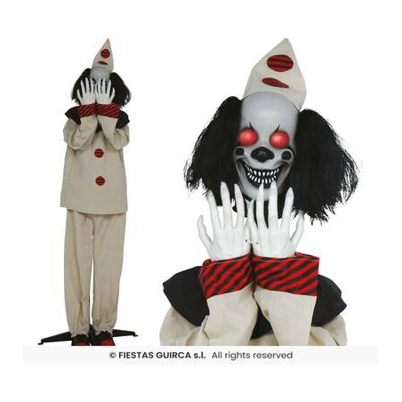 CLOWN SPAVENTOSO CON BASE LUCE SUONO E MOVIMENTO 185cm