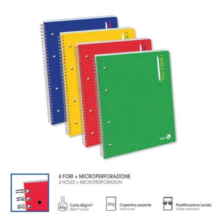 QUADERNO SPIRALATO MAXI 140fg 70gr RIG. 5mm BM