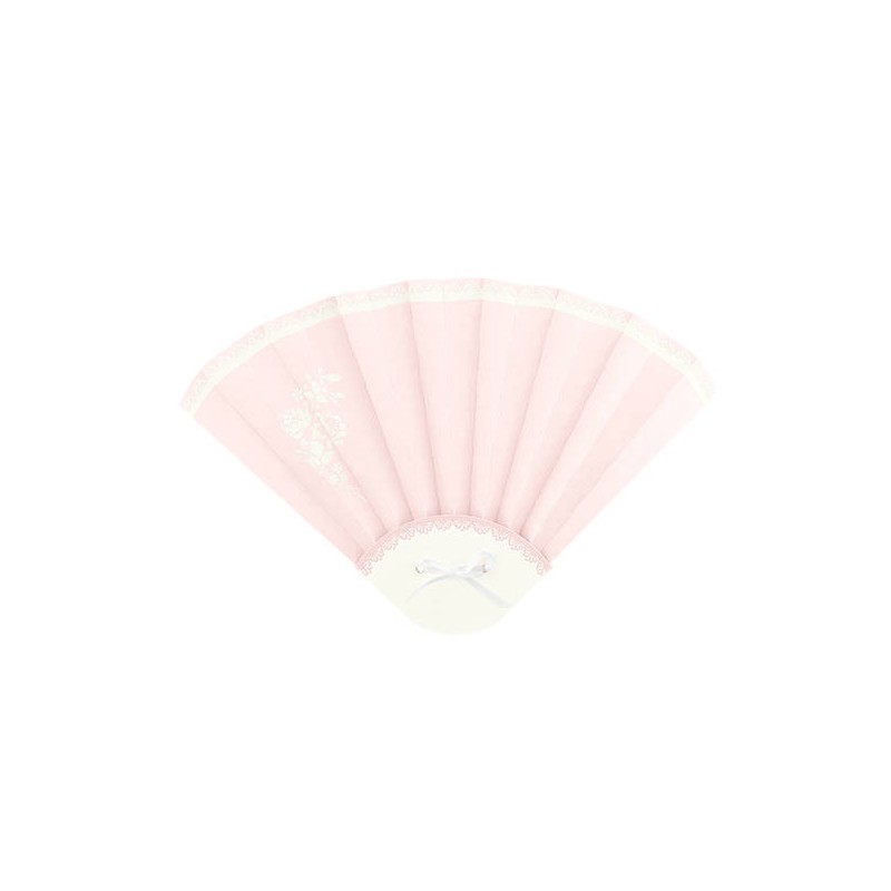 VENTAGLIO PIEGHEVOLE 33x21cm SHABBY CHIC ROSA 10pz