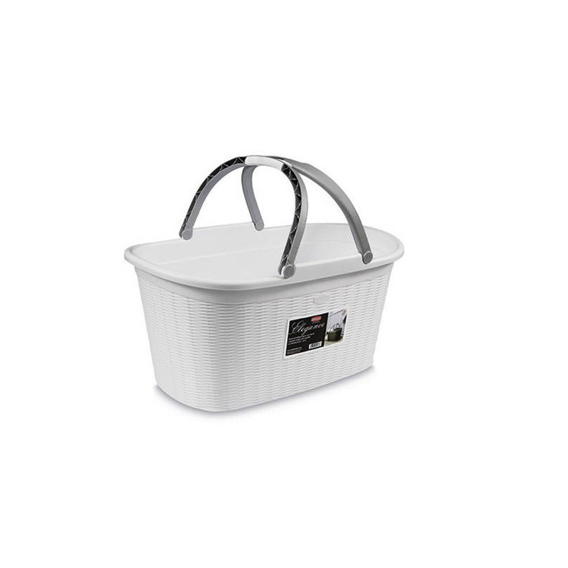 CESTA C/MANICI ELEGANCE 38x58x29,5cm BIANCO