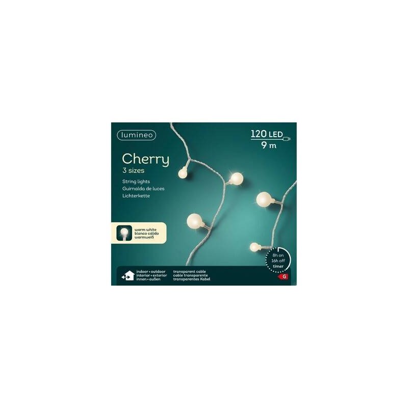 LED CHERRY 900cm FILO TRASPARENTE INTERNO/ESTERNO LUCE CALDA