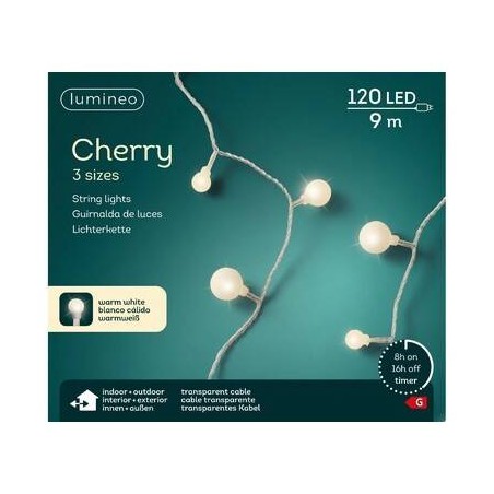 LED CHERRY 900cm FILO TRASPARENTE INTERNO/ESTERNO LUCE CALDA