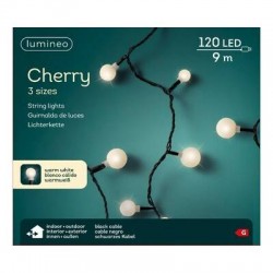 LED CHERRY 3 MIS.120 LUCI 9mt BIANCO CALDO INT/EST