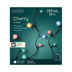 LUCI CHERRY 240LED 18mt MULTICOLOR FILO NERO INT/EST