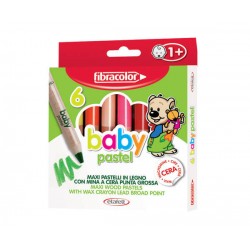 BABY PASTEL PASTELLI PUNTA GROSSA 6pz FIBRACOLOR
