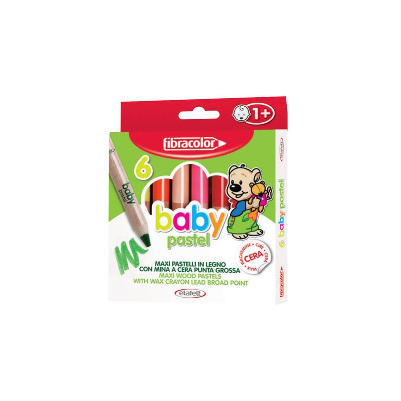 BABY PASTEL PASTELLI PUNTA GROSSA 6pz FIBRACOLOR